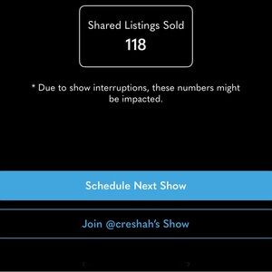 STAT Per SHOW (not including the first show on some days)